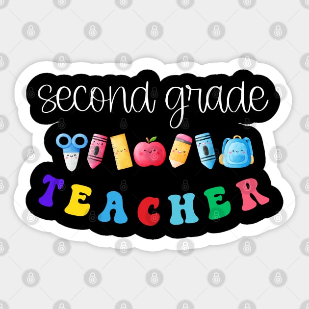 Second Grade Teacher Shirt Sticker by TeeShop Designs